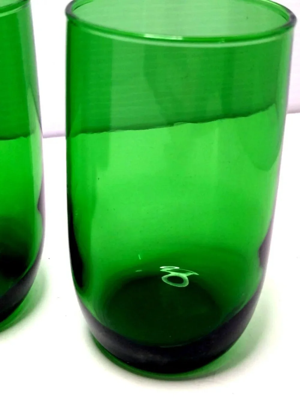 4 Anchor Hocking Forest Green Juice Tumblers 3 3/8